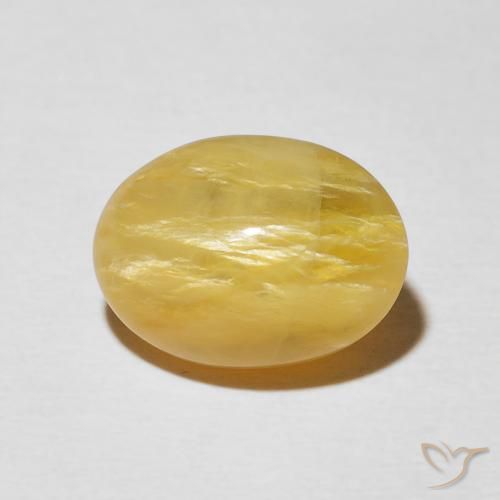 4.36ct 자연스러운 미디엄 골든 캣츠아이 오팔, 타원형, 불투명체