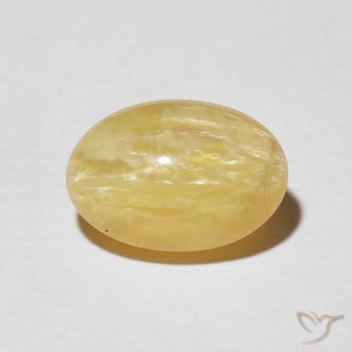 4.03ct 자연스러운 미디엄 골든 캣츠아이 오팔, 타원형, 불투명체