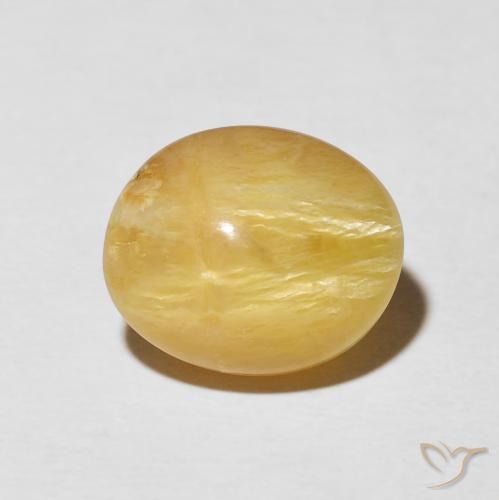 5.55ct 자연스러운 미디엄 골든 캣츠아이 오팔, 타원형, 불투명체