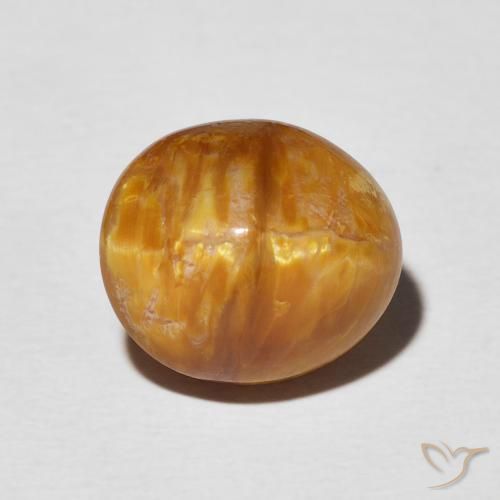 5.76ct 자연스러운 다크 오렌지 캣츠아이 오팔, 타원형, 불투명체