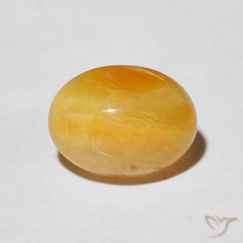 2.97ct 자연스러운 오렌지-골드 캣츠아이 오팔, 타원형, 불투명체