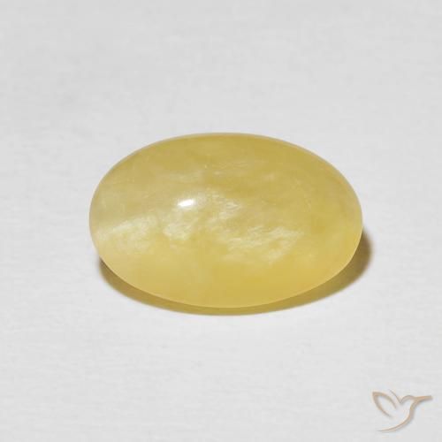 2.70ct 자연스러운 옅은 노랑 캣츠아이 오팔, 타원형, 불투명체