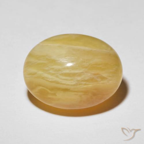 20.55ct 자연스러운 미디엄 옐로우 캣츠아이 오팔, 타원형, 불투명체