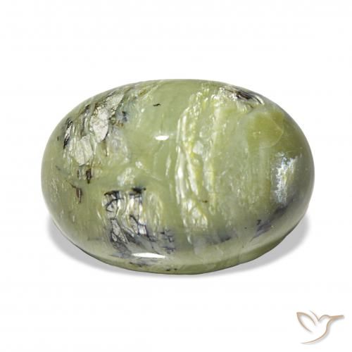 6.67ct 미디엄 그린 캣츠아이 오팔, 타원형, 불투명체
