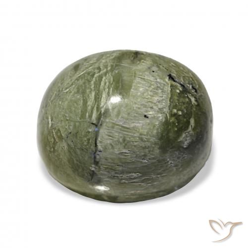4.64ct 황록색 캣츠아이 오팔, 타원형, 불투명체