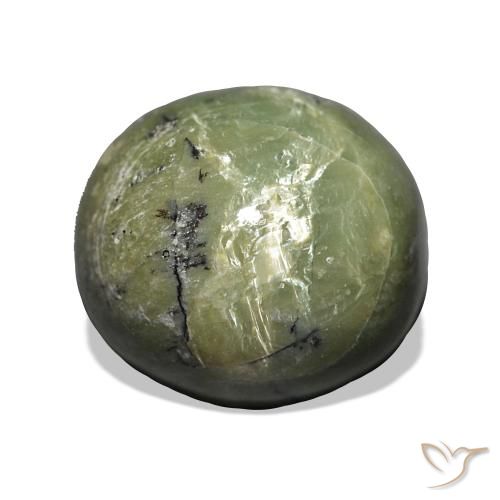 4.99ct 흙빛 녹색 캣츠아이 오팔 보석, 타원형, 불투명체