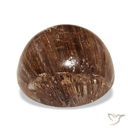 5.21캐럿 천연 깊은 붉은빛 오렌지 Cat's Eye Rutile Quartz, 라운드 컷, 10.10 mm, 투명한