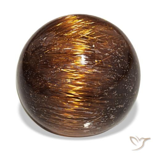 19.68ct 오렌지 Cat's Eye Rutile Quartz, 라운드, 불투명체