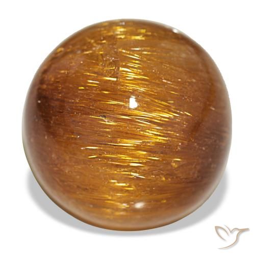17.93ct 오렌지 Cat's Eye Rutile Quartz, 라운드, 불투명체