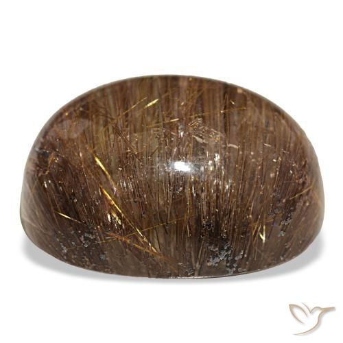 44.01캐럿 천연 깊은 붉은빛 오렌지 Cat's Eye Rutile Quartz, 타원형 컷, 24.1×18.2 mm, 투명한