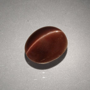 2.56캐럿 천연 브라운 Cat's Eye Scapolite, 타원형 컷, 9.1×7.3 mm, 불투명체