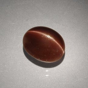 2.56캐럿 천연 브라운 Cat's Eye Scapolite, 타원형 컷, 9.1×7.3 mm, 불투명체