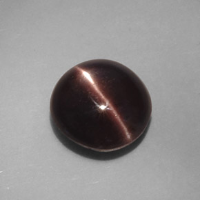 3.46캐럿 천연 다크 브라운 Cat's Eye Scapolite, 타원형 컷, 9.4×8.9 mm, 불투명체