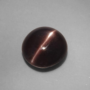 3.46캐럿 천연 다크 브라운 Cat's Eye Scapolite, 타원형 컷, 9.4×8.9 mm, 불투명체
