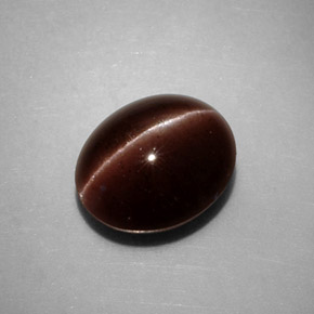 3.52캐럿 천연 브라운 Cat's Eye Scapolite, 타원형 컷, 10×8.4 mm, 불투명체
