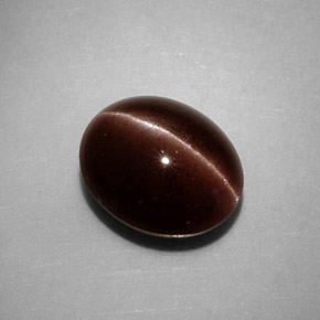 3.52캐럿 천연 브라운 Cat's Eye Scapolite, 타원형 컷, 10×8.4 mm, 불투명체