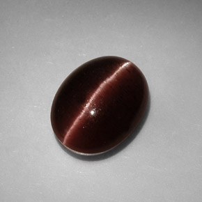 3.41캐럿 천연 브라운 Cat's Eye Scapolite, 타원형 컷, 10.5×8.1 mm, 불투명체