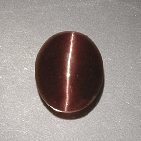 2.32캐럿 천연 브라운 Cat's Eye Scapolite, 타원형 컷, 9.7×7.9 mm, 불투명체