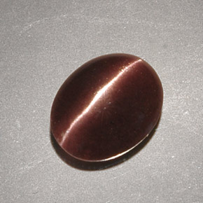 2.32캐럿 천연 브라운 Cat's Eye Scapolite, 타원형 컷, 9.7×7.9 mm, 불투명체