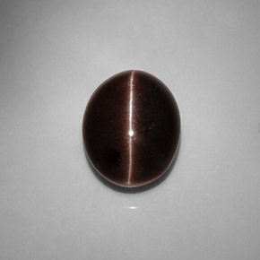 6.90캐럿 천연 다크 브라운 Cat's Eye Scapolite, 타원형 컷, 13.2×10.3 mm, 투명한