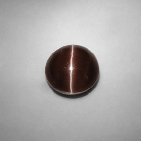 5.82캐럿 천연 다크 브라운 Cat's Eye Scapolite, 라운드 컷, 10.58 mm, 투명한