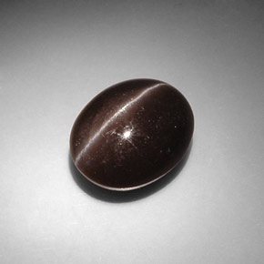 8.66캐럿 천연 다크 브라운 Cat's Eye Scapolite, 타원형 컷, 13.6×11.1 mm, 투명한