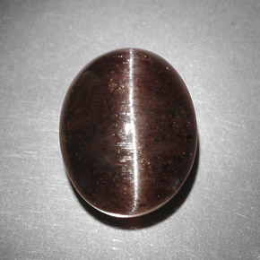 9.31캐럿 천연 브라운 Cat's Eye Scapolite, 타원형 컷, 13.4×10.7 mm, 투명한