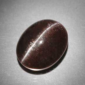 9.31캐럿 천연 브라운 Cat's Eye Scapolite, 타원형 컷, 13.4×10.7 mm, 투명한