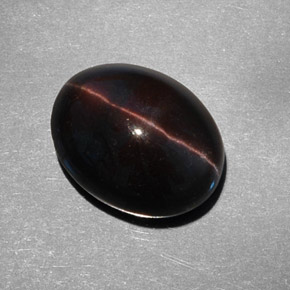 9.21캐럿 천연 다크 브라운 Cat's Eye Scapolite, 타원형 컷, 14.6×11.5 mm, 투명한