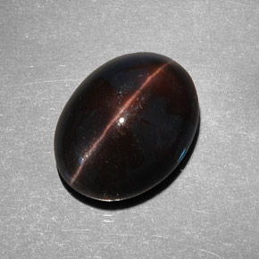 9.21캐럿 천연 다크 브라운 Cat's Eye Scapolite, 타원형 컷, 14.6×11.5 mm, 투명한