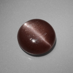 2.40캐럿 천연 브라운 Cat's Eye Scapolite, 라운드 컷, 8.56 mm, 불투명체