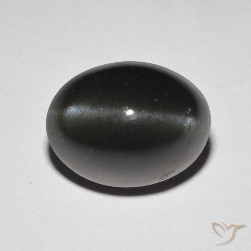 5.85ct 자연스러운 다크 초콜릿 브라운 캣츠아이 스카폴라이트, 타원형, 투명한