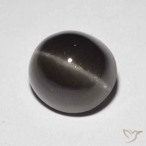 3.32캐럿 천연 흑갈색 Cat's Eye Scapolite, 타원형 컷, 8.9×8.3 mm, 투명한