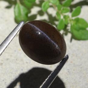 4.04캐럿 천연 웜 블랙 캣츠아이 스카폴라이트, 타원형 컷, 투명한