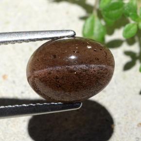 4.55캐럿 천연 딥 오렌지 브라운 Cat's Eye Scapolite, 타원형 컷, 10.7×7.9 mm, 투명한