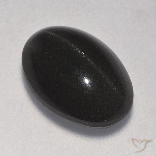 3.75ct 자연스러운 검은색 캣츠아이 스카폴라이트, 타원형, 투명한