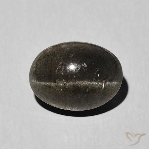 3.41ct 자연스러운 검은색 캣츠아이 스카폴라이트, 타원형, 투명한
