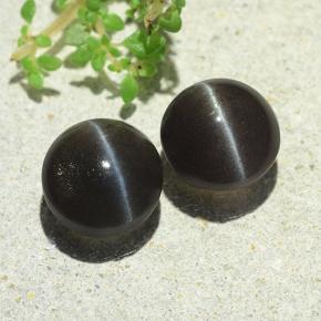 4.77캐럿 천연 브라운 Cat's Eye Scapolite 보석, 라운드 컷, 8.21 mm, 투명한