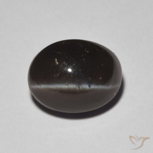 2.24ct 자연스러운 검은색 캣츠아이 스카폴라이트, 타원형, 투명한