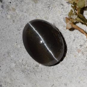 2.30캐럿 천연 검은색 캣츠아이 스카폴라이트, 타원형 컷, 투명한