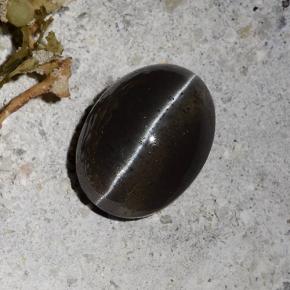 2.30캐럿 천연 검은색 캣츠아이 스카폴라이트, 타원형 컷, 투명한