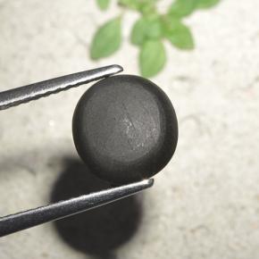 3.23캐럿 천연 검정색 Cat's Eye Scapolite, 라운드 컷, 8.93 mm, 불투명체