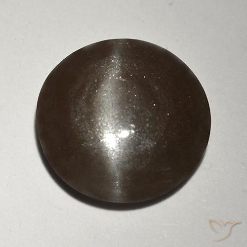 2.99ct 자연스러운 엄버 브라운 캣츠아이 스카폴라이트, 둥근, 투명한