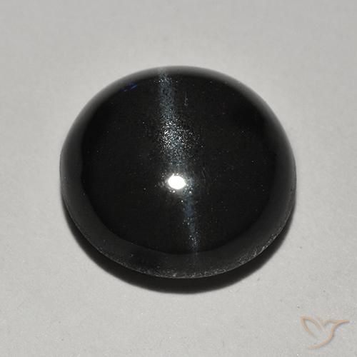 2.46ct 자연스러운 검은색 캣츠아이 스카폴라이트, 둥근, 투명한