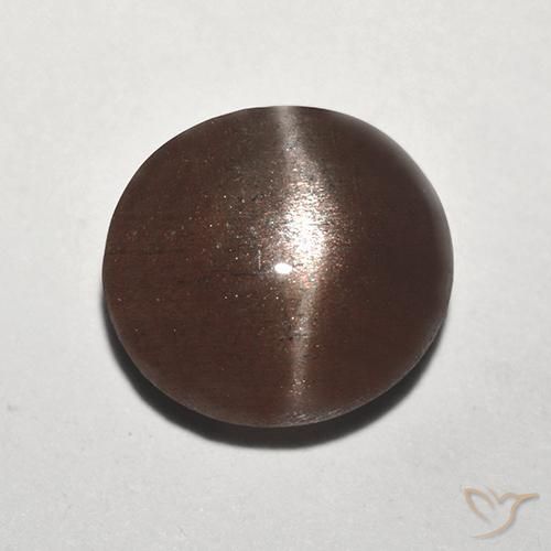 2.92ct 자연스러운 시나몬 브라운 캣츠아이 스카폴라이트, 둥근, 투명한