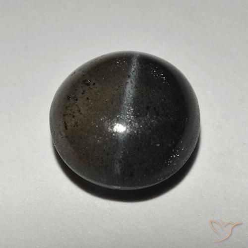 2.34ct 자연스러운 검은색 캣츠아이 스카폴라이트, 둥근, 투명한