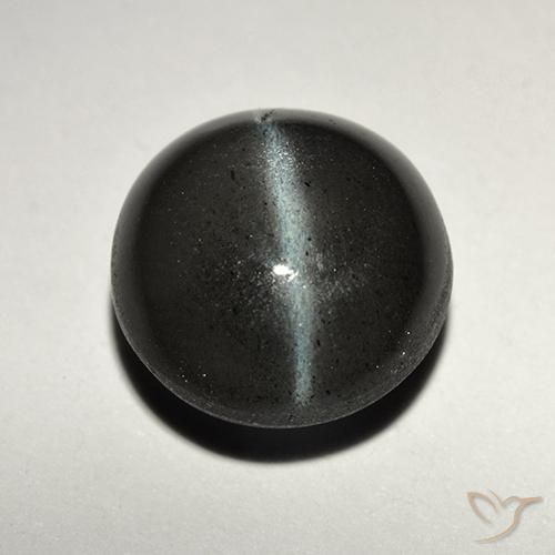 2.82ct 자연스러운 검은색 캣츠아이 스카폴라이트, 둥근, 투명한