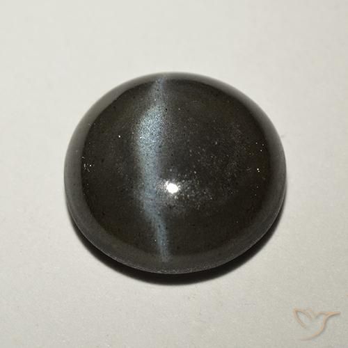 2.62ct 자연스러운 검은색 캣츠아이 스카폴라이트, 둥근, 투명한