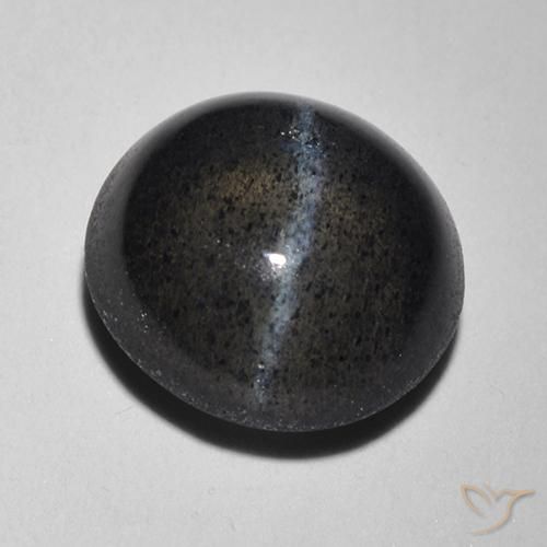 2.05ct 자연스러운 검은색 캣츠아이 스카폴라이트, 둥근, 투명한