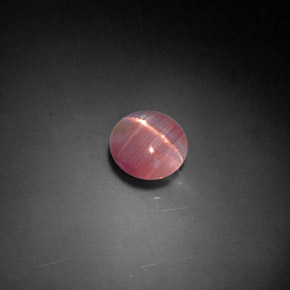 1.04캐럿 천연 핑크 로즈 Cat's Eye Tourmaline, 투명한, 6.6×6.3 mm, 투명/반투명